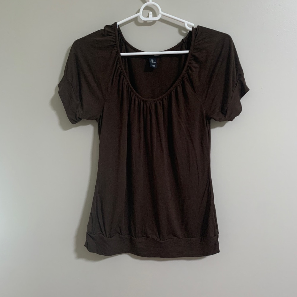 Stretchy Brown H&M Short Sleeved Shirt